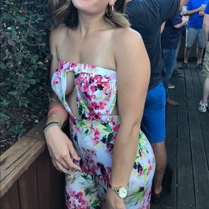 Floral cut out jumpsuit